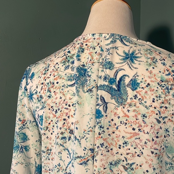 Tahari Floral Lace-Up Blouse - Picture 3 of 7